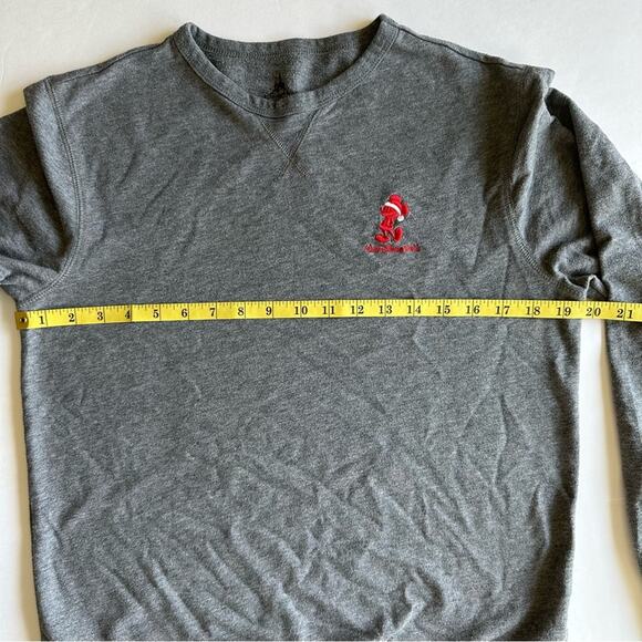 Disney Parks Sweatshirt Christmas Mickey Lightweight Gray Women's Small - Picture 11 of 11